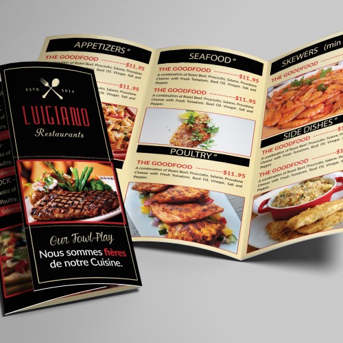 Professional Food Menu Trifold Design Package