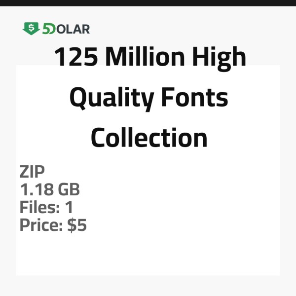 125 Million High-Quality Fonts Collection - Downloadable ZIP File