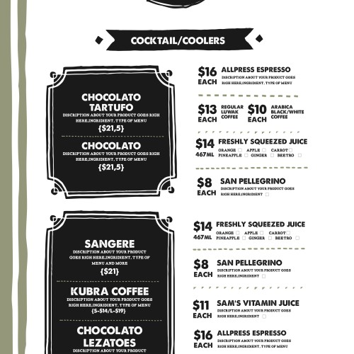 الوصول إلى موارد تصميم قائمة الطعام Otback