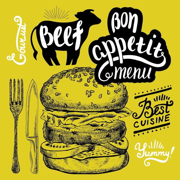 مجموعة الأصول الرقمية لطعام البرغر