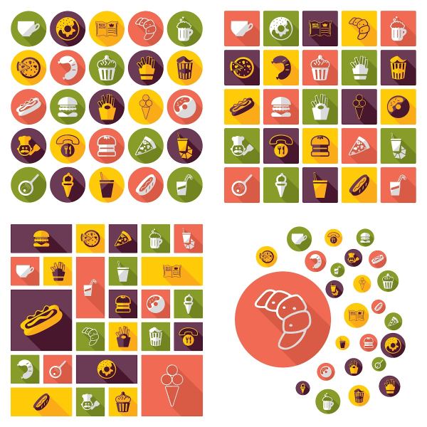 تصميم الوجبات السريعة - أصول رسومية متميزة