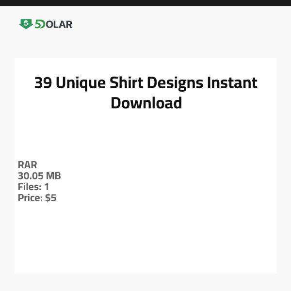 39 Einzigartige Shirt-Designs - Sofortiger Download