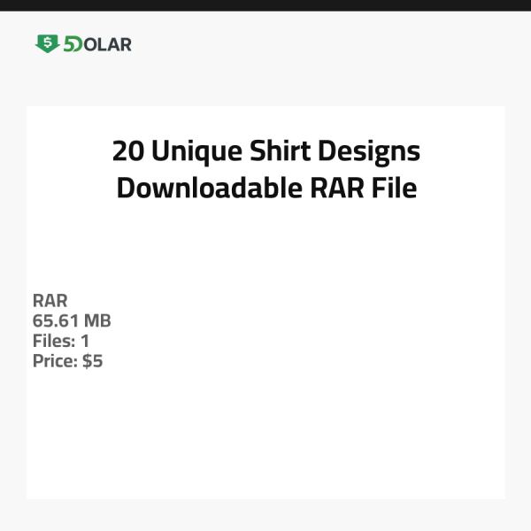 20 Einzigartige Shirt-Designs - Herunterladbare RAR-Datei