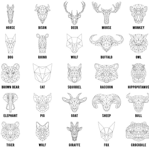 مجموعة الحيوانات الهندسية - أصول الفن الرقمي