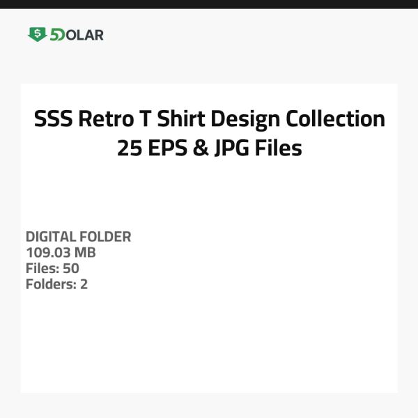 SSS Retro T-Shirt Design Kollektion - 25 EPS & JPG Dateien