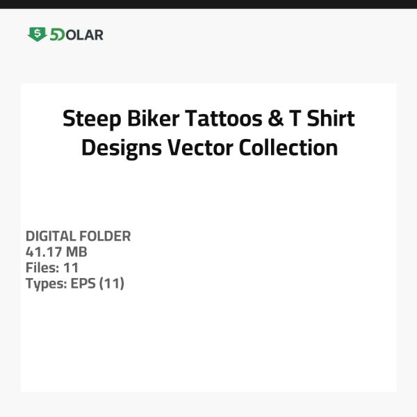 Steep Biker Tattoos & T-Shirt Designs - Vektor Sammlung
