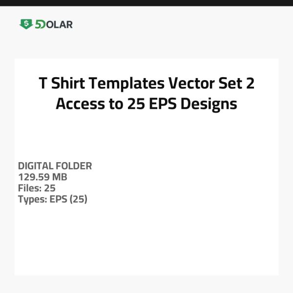 T-Shirt-Vorlagen Vektor Set 2 - Zugang zu 25 EPS-Designs