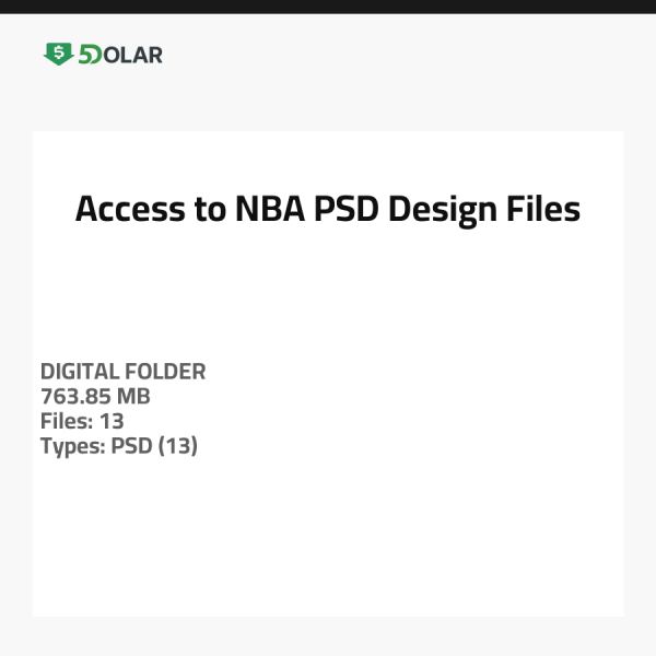 Zugang zu NBA PSD-Design-Dateien