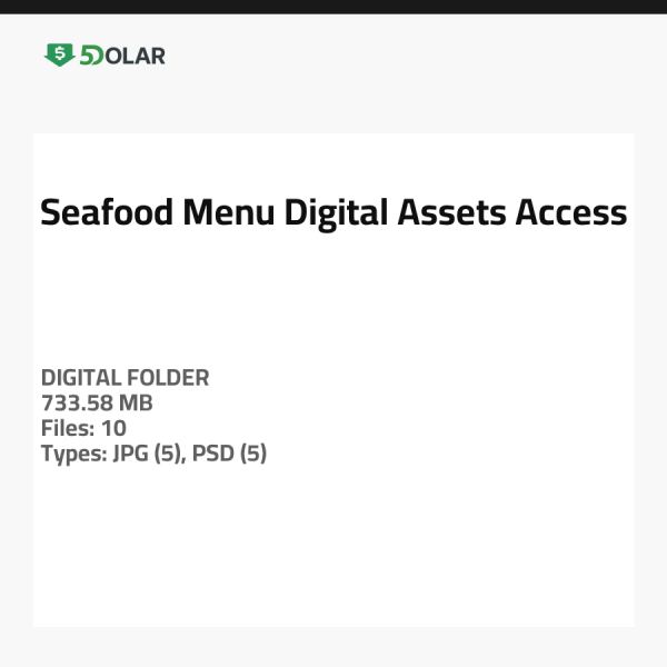 الوصول إلى أصول قائمة المأكولات البحرية الرقمية