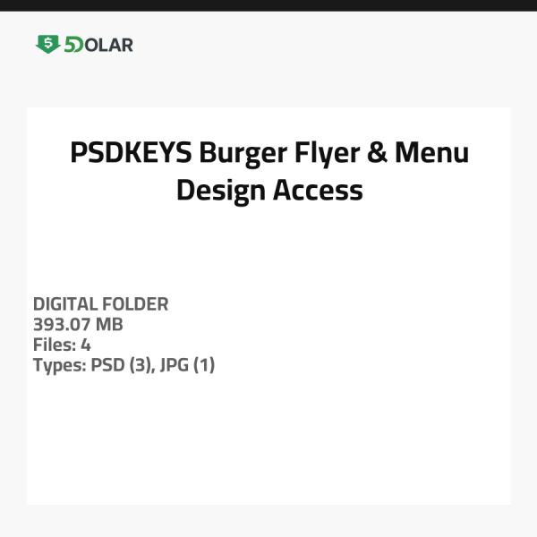 PSDKEYS Burger Flyer & Menü Design Zugriff