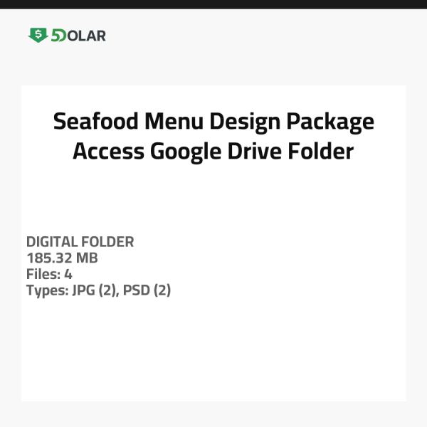 Meeresfrüchte Menü Design Paket - Zugriff auf Google Drive Ordner