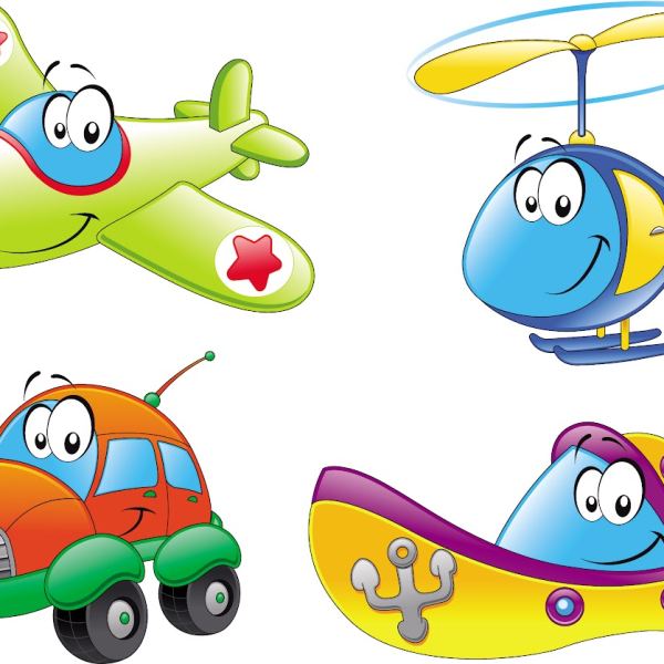 وسائل النقل للأطفال - 25 عنصر جرافيكي