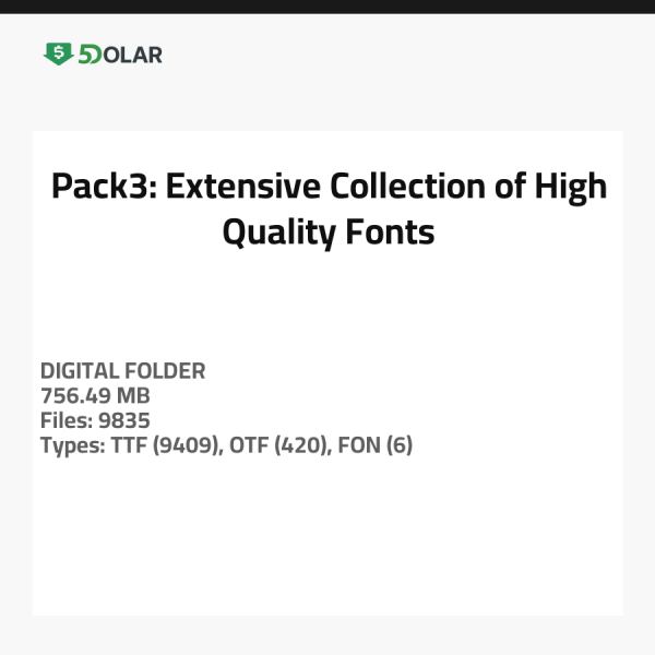 Pack3: Umfassende Sammlung hochwertiger Schriftarten