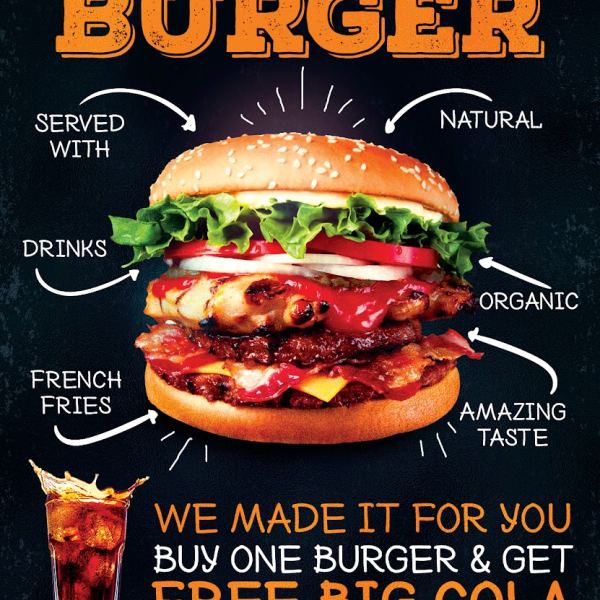 الوصول إلى تصميمات مطعم البرجر باللون الأسود