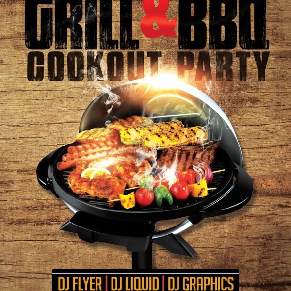 GRILL- und BBQ-Picknick-Party-Flyer-Zugang
