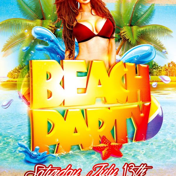 Zugang zum Beach Party Flyer Design