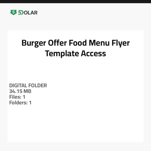 Burger-Angebot Speisekarten Flyer Vorlage Zugriff