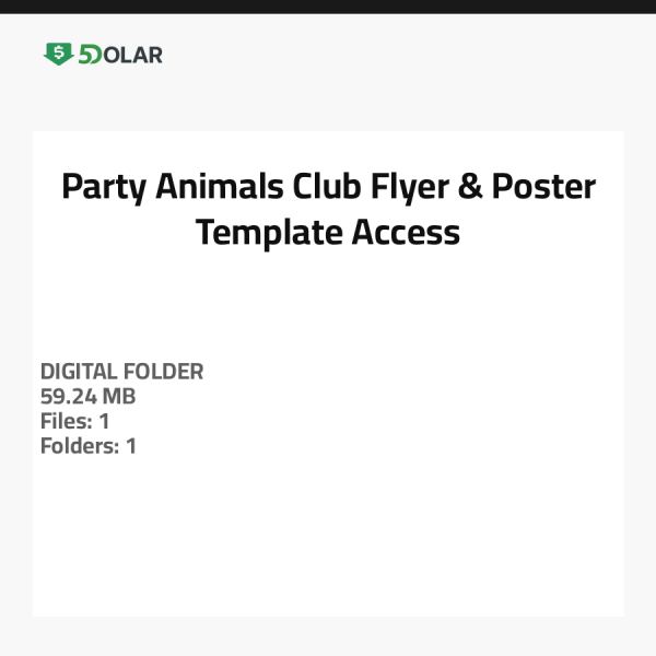 Party Animals Club Flyer & Poster Vorlage Zugriff