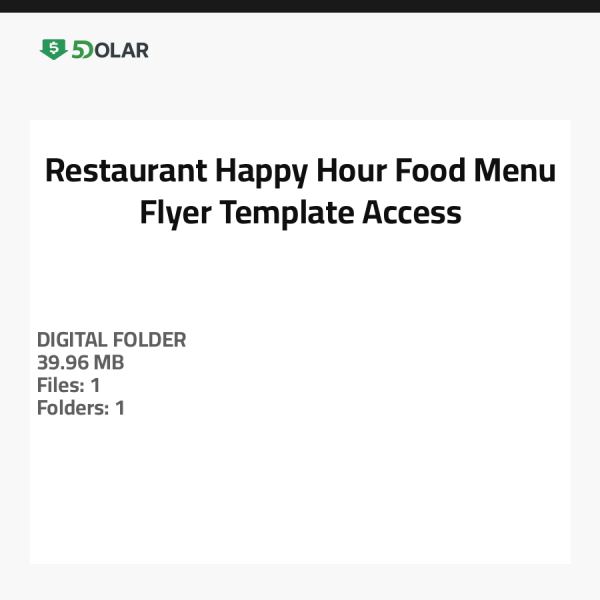 Restaurant Happy Hour Speisekarten Flyer Vorlage Zugang