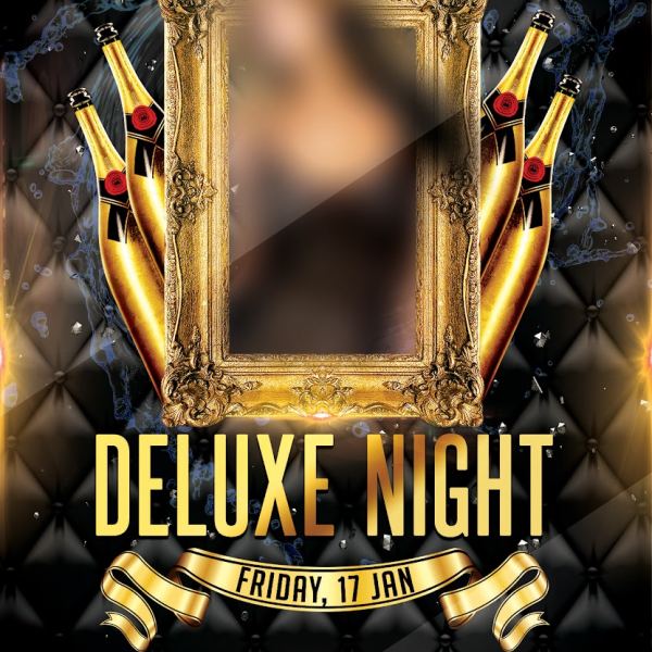 Deluxe Night – Komplettes Flyer PSD Template & Facebook Cover Zugangs