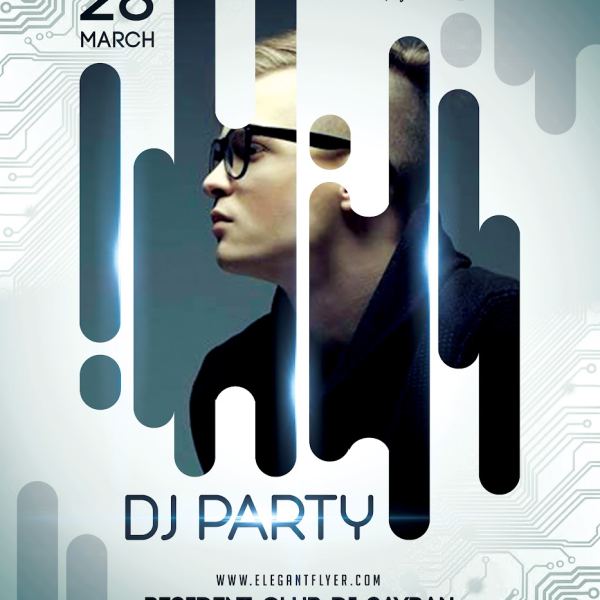 DJ-Party Flyer PSD-Vorlage & Facebook-Cover-Zugang