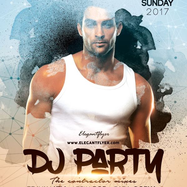 DJ-Party – Flyer PSD-Vorlage & Facebook-Cover-Zugang
