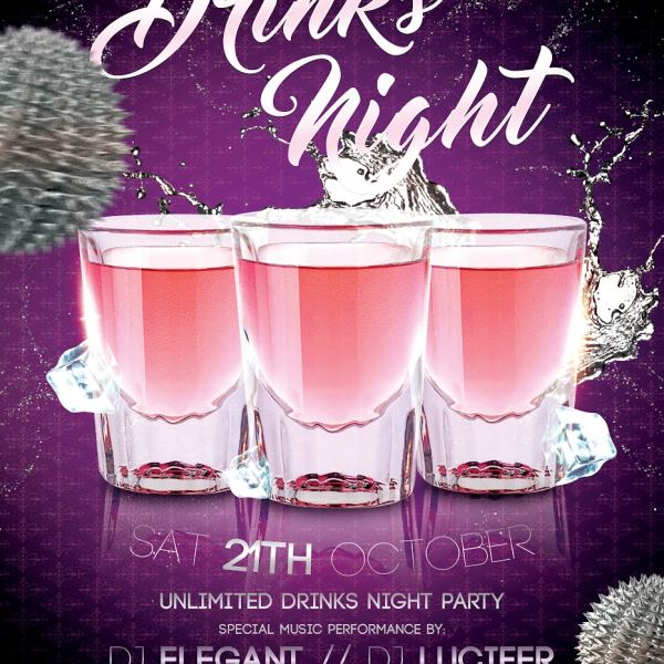 Drinks Night – Flyer PSD Vorlage & Facebook Cover Zugang