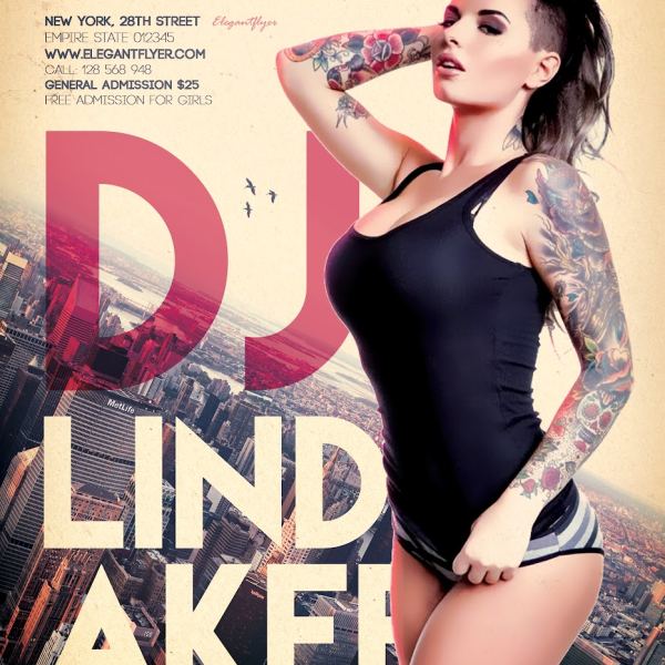 ضيف الليل دي جي – قالب منشور PSD وغطاء فيسبوك