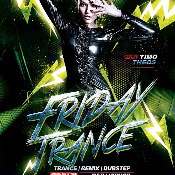 Zugang zum Freitag Trance Flyer Template