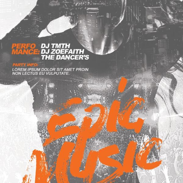 Episches Musik Flyer Template V2 - Jetzt zugreifen