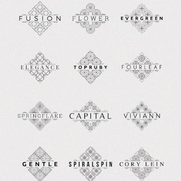 40 قالب شعار موزاييك - مجموعة تصميم كاملة