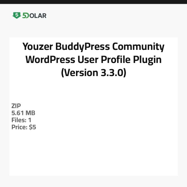 Youzer - BuddyPress Community WordPress Benutzerprofil-Plugin (Version 3.3.0)