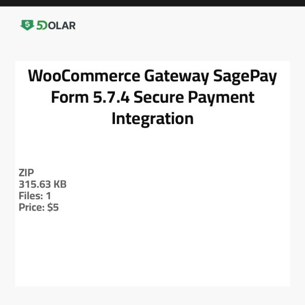 WooCommerce Gateway SagePay Form 5.7.4 - Sichere Zahlungsintegration