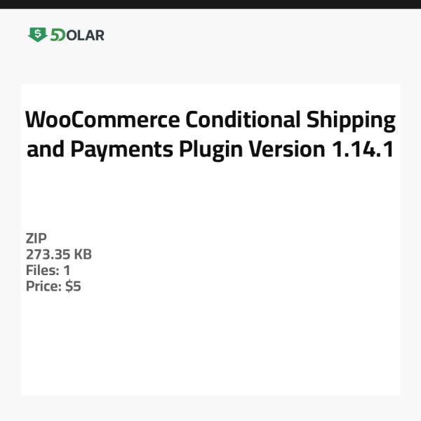 WooCommerce Bedingte Versand- und Zahlungsoptionen Plugin - Version 1.14.1