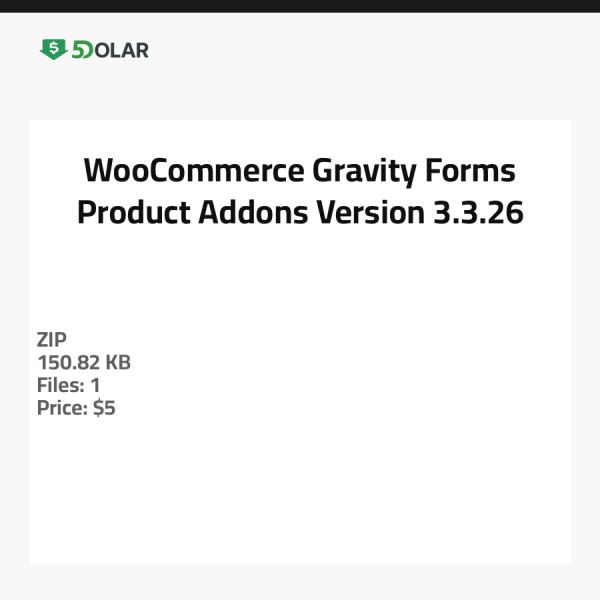 WooCommerce Gravity Forms Produktaddons - Version 3.3.26