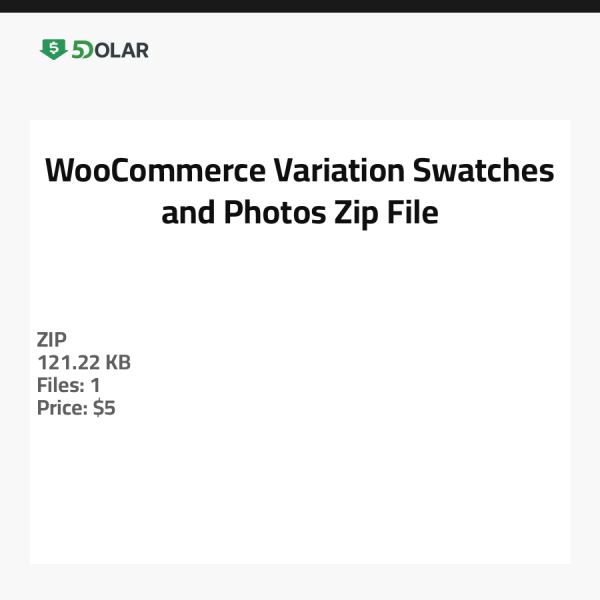 WooCommerce Variationsmuster und Fotos - Zip-Datei