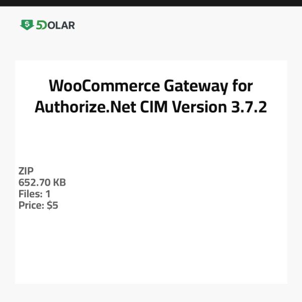 WooCommerce Gateway für Authorize.Net CIM - Version 3.7.2