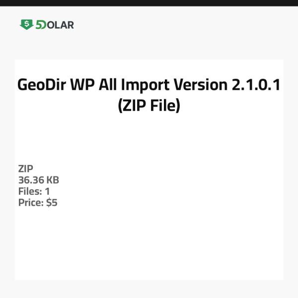 GeoDir WP All Import - Version 2.1.0.1 (ZIP-Datei)