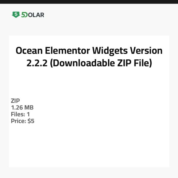 Ocean Elementor Widgets - Version 2.2.2 (Herunterladbare ZIP-Datei)