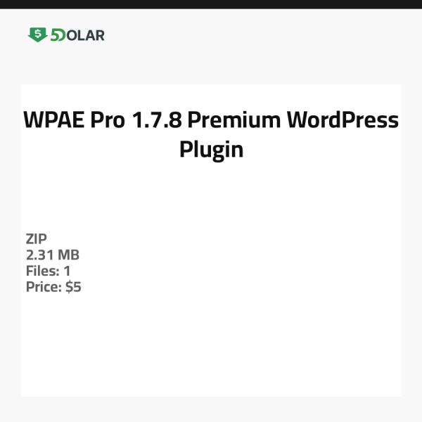 WPAE Pro 1.7.8 - Premium WordPress Plugin