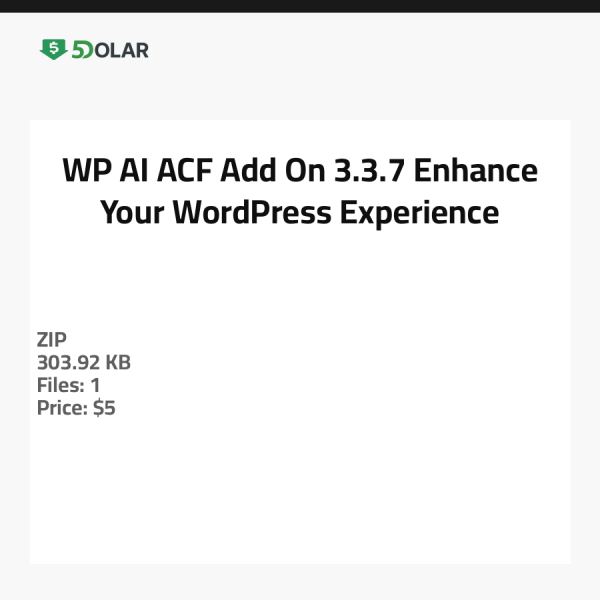 WP AI ACF Add-On 3.3.7 - عزز تجربتك مع ووردبريس