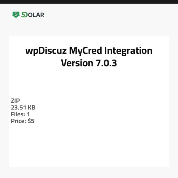 wpDiscuz MyCred Integration - Version 7.0.3