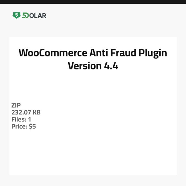 WooCommerce Anti-Fraud Plugin - Version 4.4