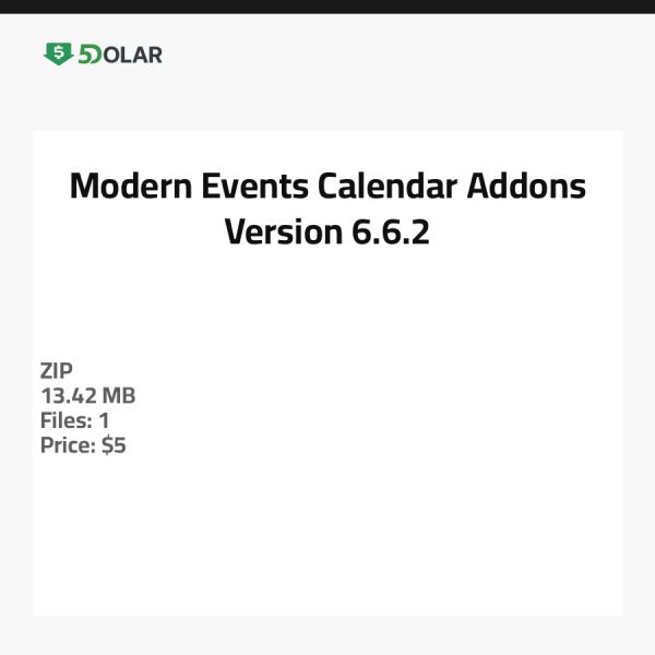 Moderne Veranstaltungs-Kalender Addons - Version 6.6.2
