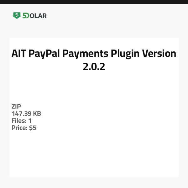 ملحق مدفوعات AIT PayPal - الإصدار 2.0.2