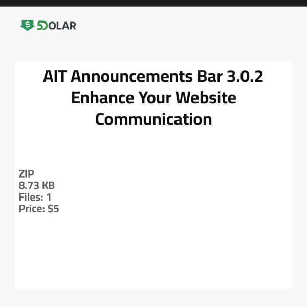 AIT Ankündigungsleiste 3.0.2 - Verbessern Sie die Kommunikation Ihrer Website