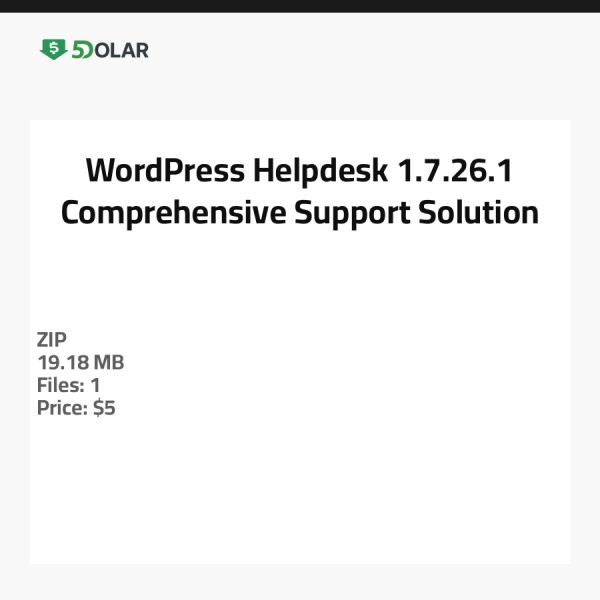 WordPress Helpdesk 1.7.26.1 - Umfassende Unterstützungslösung