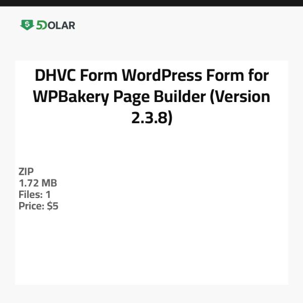 DHVC Formular - WordPress Formular für WPBakery Page Builder (Version 2.3.8)