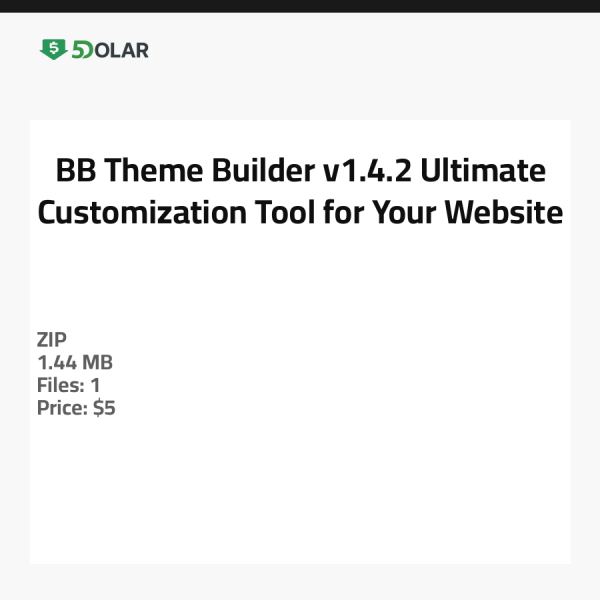 BB Theme Builder v1.4.2 - Ultimatives Anpassungstool für Ihre Website