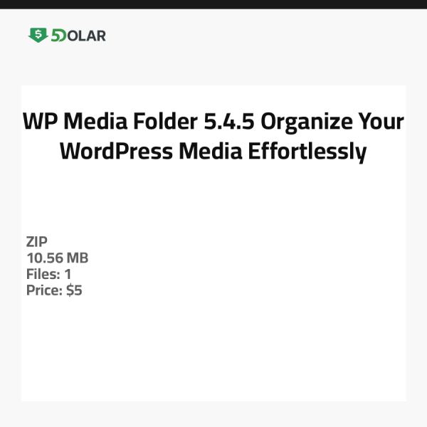 WP Media Folder 5.4.5 - Organisieren Sie Ihre WordPress-Medien mühelos